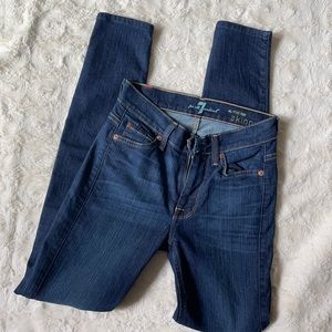 7 for all mankind mid rise skinny jeans size 24
